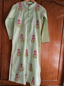 Florescent Embroidered Kurti