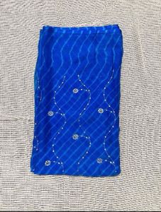 Royal Blue Leheriya Saree