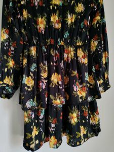 ZARA Ruffled Print Dress