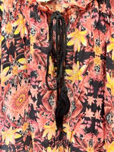 Floral Print Peasant Top