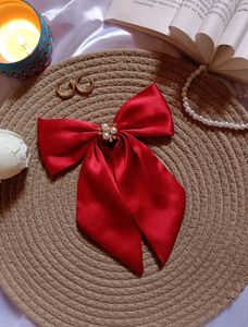Red Bow Hair Clip
