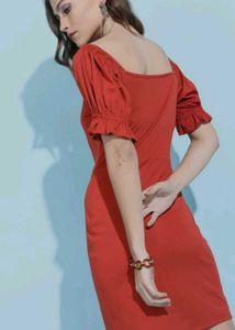 TokyoTalkies Casual Fit Poly Elastin Solid Redress