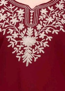 Embroidered Maroon Kurta