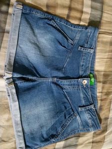 Denim Cuffed Shorts