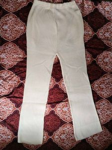 White Ribbed Pants