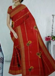 Elegant Red Floral Saree