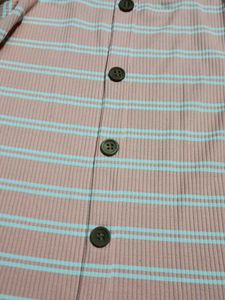 1. Striped Button Cotton Top