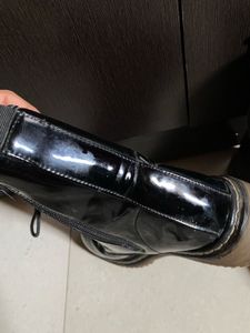 Truffle Collection Black Patent Combat Boots