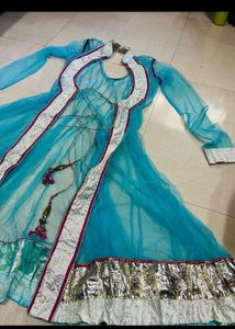 Elegant Dual-Tone Anarkali Gown