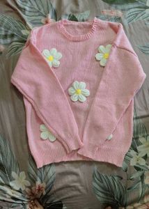 Pink Floral Sweater 🌸