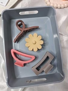 4 Pcs Combo Of Matte Hair Claws (Random Colors)