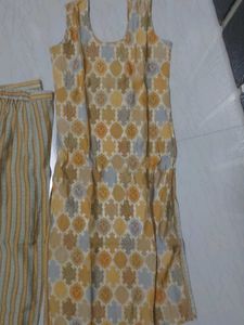 Yellow Printed Salwar Kameez Set