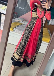 Long Anarkali Wedding Wear Dress With Pant &amp; Shawl