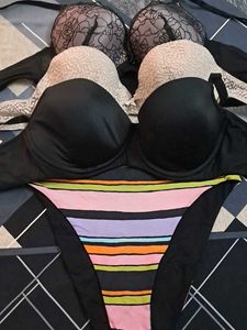 combo Of Four Imported Fabric Bra N Panty  a