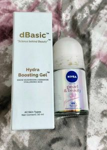 dBasic 10% Niacinamide Face Serum And Nivea Rollon