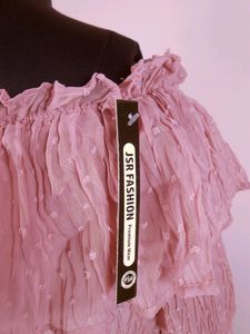 Peach Bardot Top