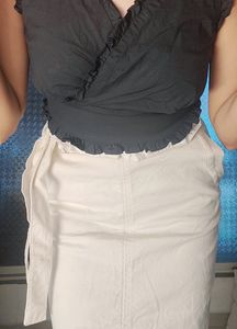 White Denim Skirt