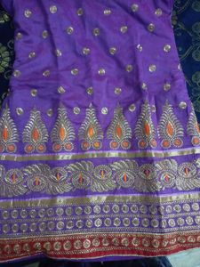 Purple Embroidered Kurti Top