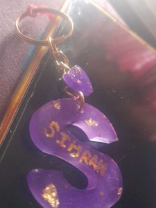 Customize Resin Initial Keychain -
