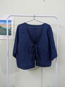 Denim bow Top