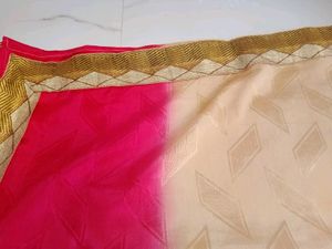Elegant red &amp; Beige silk blend Saree.