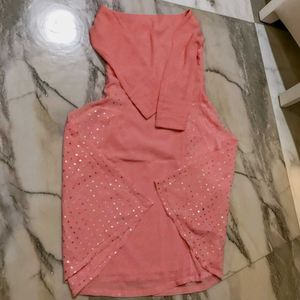 Peach Embroidered Kurti