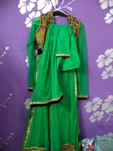Green Embellished Ethnic Gown