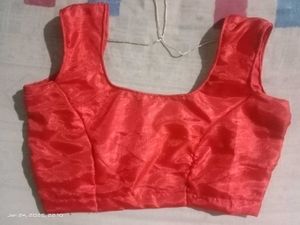 Elegant Red georgette Saree with stitched blouse