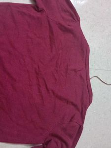 Burgundy V-Neck Sweater