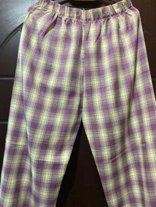 URBANIC Purple Plaid Wide Leg Pants
