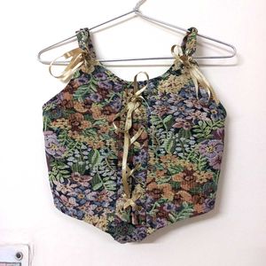 Floral Tapestry Corset Top