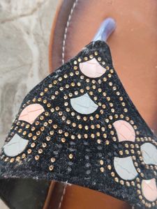 Embellished Brown Flats