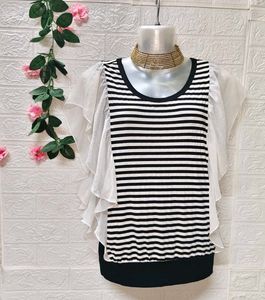 🎁Buy 2 Get 1 Free 🎁Striped Ruffle Sleeve Top