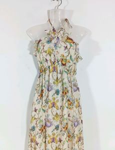 Classic Floral Halter Dress