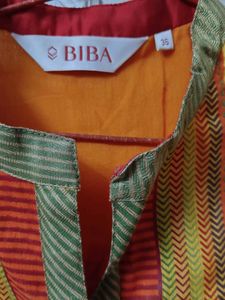 Biba Yellow Orange Festive Kurta_ Brand New