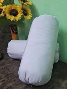 Takiya Pair of White Bolster Pillows Gift 🎁