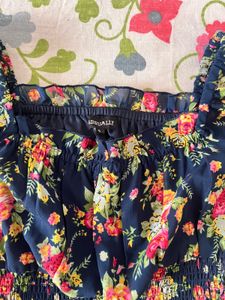 Floral Print Square Neck Top