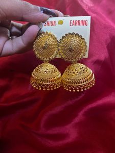 City Gold Jhumka Earrings