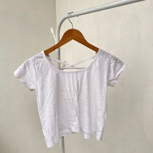 White Criss-Cross Back Tee