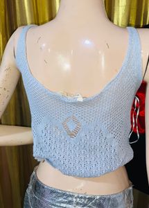Blue Knit Tank Top