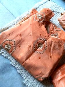 Peach Embroidered Salwar Kameez
