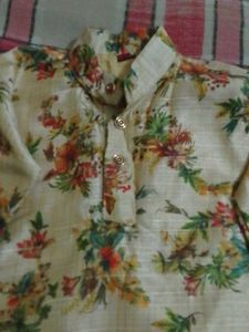 Floral Print Kurta with Red And White Jacket