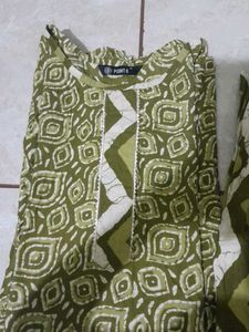 Green Printed Kurta Set