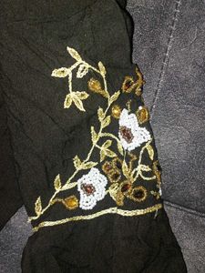 Embroidered gown with elegant pearl stone and embr