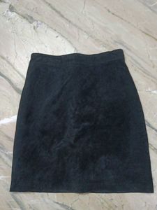 Black Suede Mini Skirt