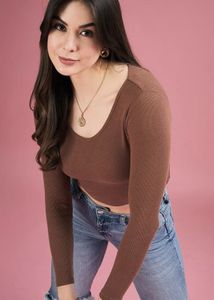 Brown Long Sleeve Top