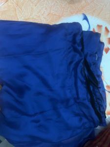 Blue Saree With Black Border
