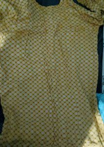 Yellow Printed Kurta