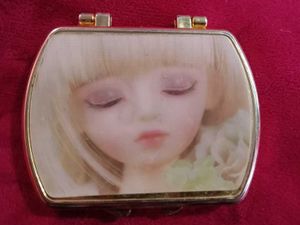 Vintage Doll-Face Mirror &amp; Evil-Eye Heart Charm