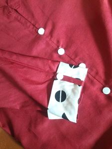 Maroon Polka Dot Detail Kurta